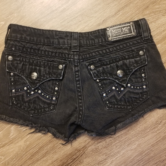 Miss Me Pants - Miss Me "Vintage Black & Blue" Shorts
